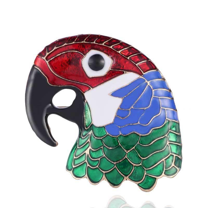 

Pins, Brooches Wollet 2021 Jewelry Creative Personality Dripping Oil Color Parrot Brooch Retro Exaggerated Animal Female Corset, Gray