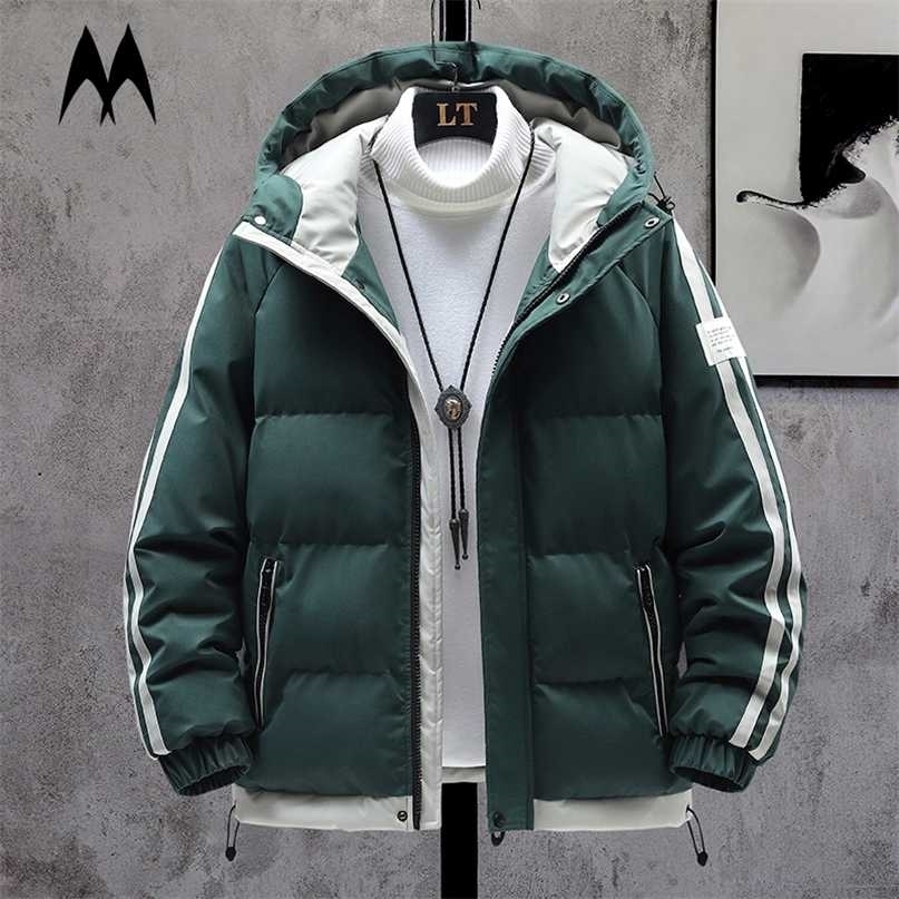 

Harajuku Men Thick Jacket Korean Parkas Coat Fashion Casual Outwear Mens Winter Street Trend Patchwork Jackets Parka 211204, Nwt197green