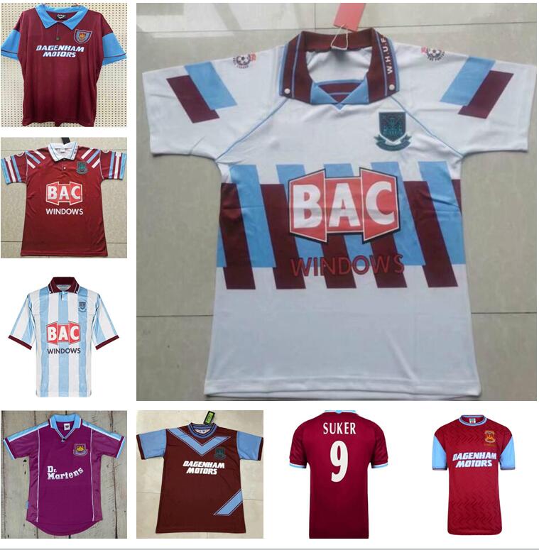 

91 92 95 97 West Centenary Retro soccer jersey years Cole DI CANIO Lampard Dicks camiseta 100 th 99 00 Home Ham, Black;yellow