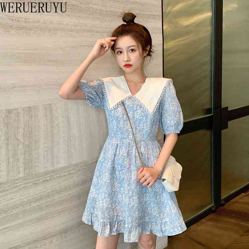 

WERUERUYU Summer Chiffon Skirt Retro Lotus Leaf Floral Sling Skirt Fresh And Fashionable Street Dress 210608, Photo color