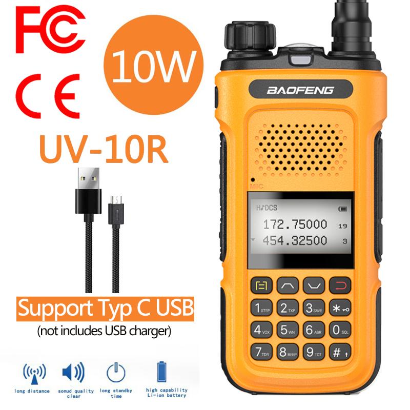 

Baofeng UV-10R 10W Walkie Talkie 10km Transreceiver 136-174/400-520MHz With FCC&CE Ham Usb Charger Upgrade UV-5R Two Way Radio