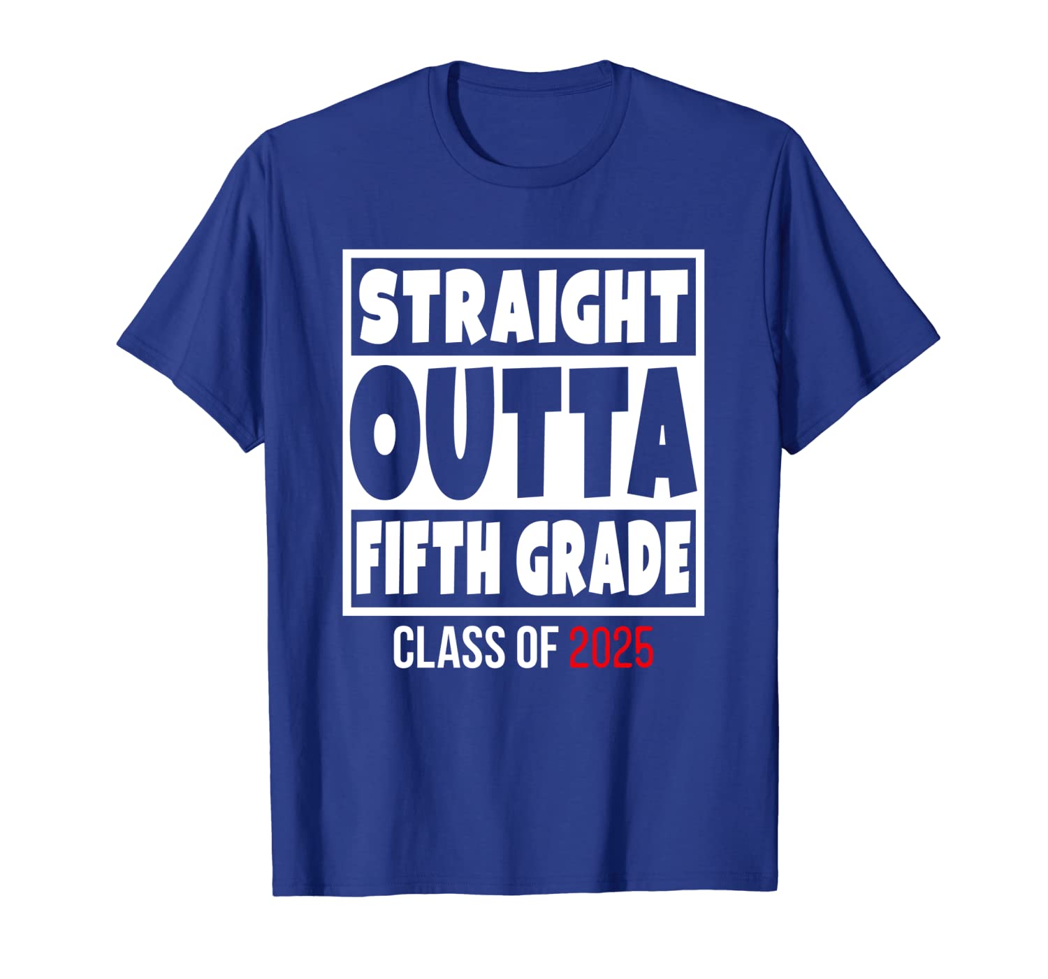 

straight outta fifth grade class of 2025 shirt graduation, White;black