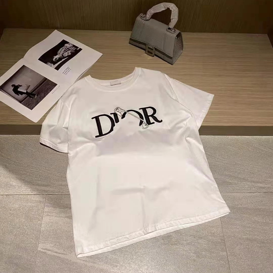 

2021 Summer New Fashion Designer Brand Embroidery T Shirts Tees Luxury Clothing Famous T-shirt Casual For Women Large Size, White