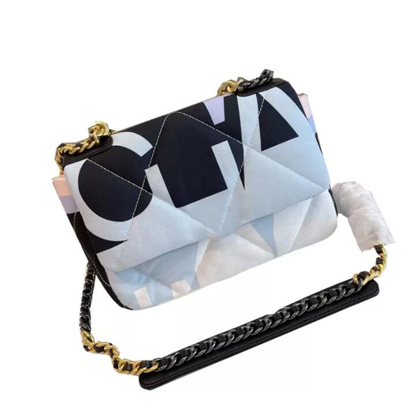 

2021 Autumn Winter Letter Printing Dyeing Bags Single Classic Flap Corduroy Quilted 19 France Womens Crossbody Shoulder Famous Designer Chains Totes Handbags 25C, Blue