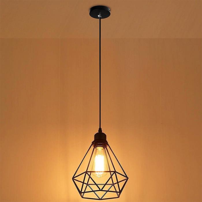 

Lamp Covers & Shades 1pc Retro Light Cage Edison Metal Wire Hanging Pendan Lampshade Home Bedroom Livingroom Indoor Chandelier Decoration