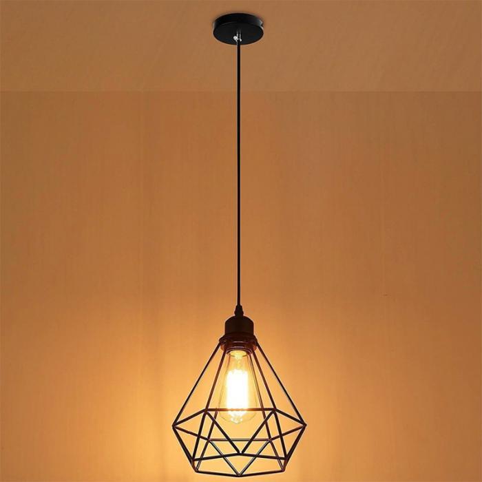 

Lamp Covers & Shades 1pc Retro Light Cage Edison Metal Wire Hanging Pendan Lampshade Home Bedroom Livingroom Indoor Chandelier Decoration