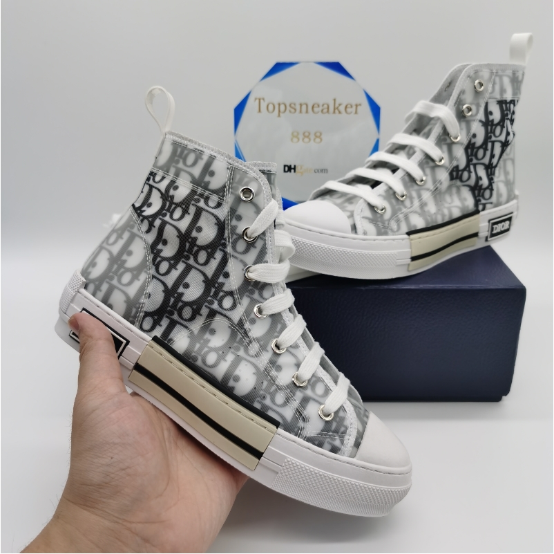 

B23 Oblique Classic Canvas Shoes Man Sneakers Women Fashion Shoe Leather Lace Up White With Black