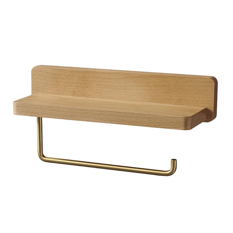 

Toilet Paper Holders Kitchen Hanger With Shelf Drilling Phone Storage El Home Decor Wall Mounted Solid Wood Retro Hardware Holder