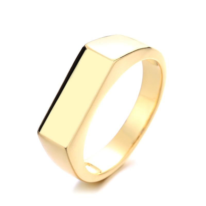 

Cluster Rings Chunky For Women Gold Color Geometric Smooth Dome Signet Personality Finger Accessories Jewelry Gifts KAR296, Golden;silver
