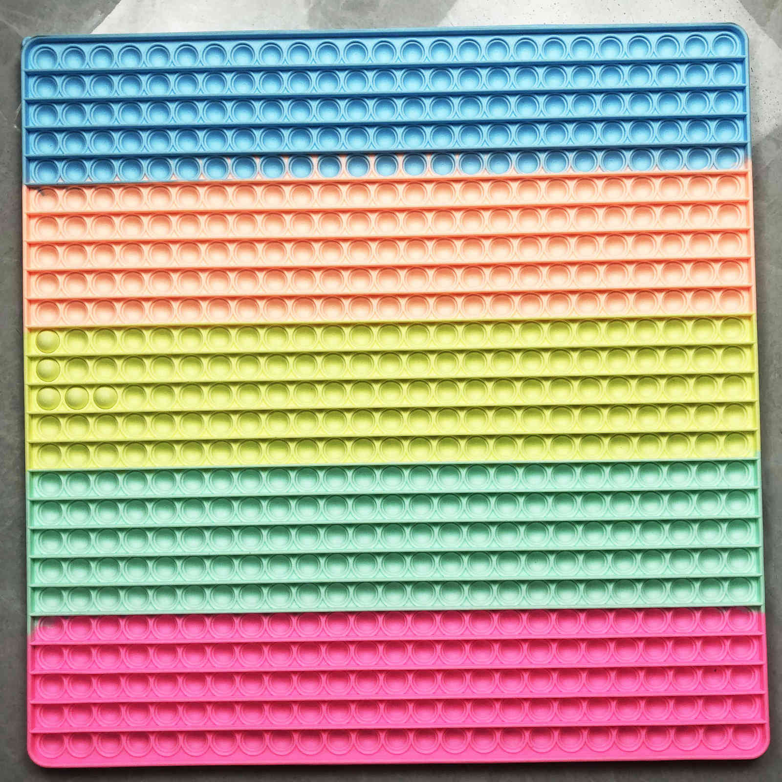 

2PCS/DHL 50*50CM Super large push pop fidget toys giant square shape bubbles popper jumbo rainbow finger poppers board sensory puzzle with k