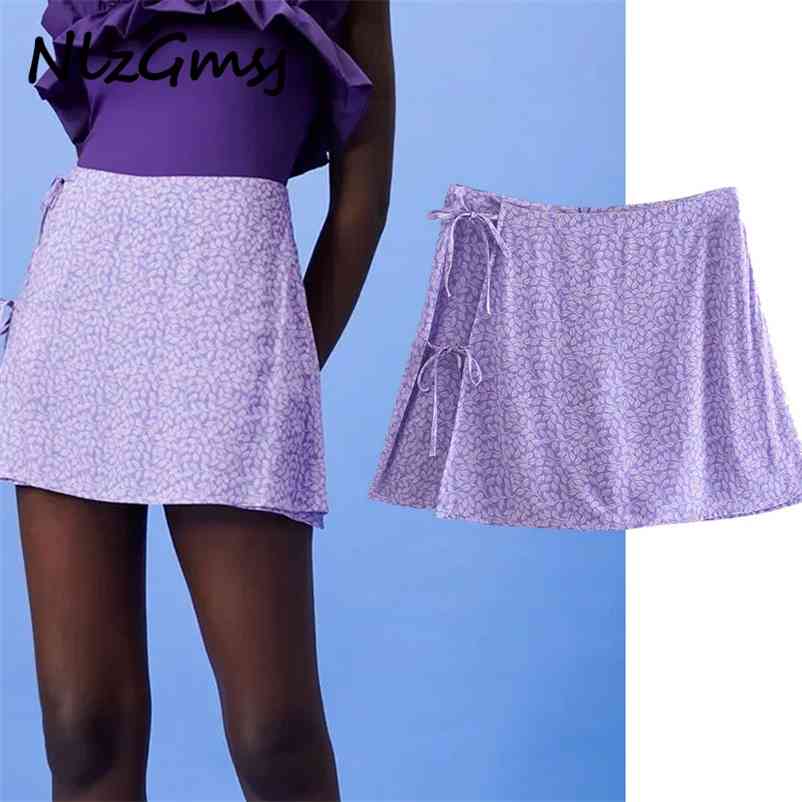 

Nlzgmsj Skirt Women High Waist Shorts Summer Print with Woman Fashion Bandage Casual Loose Female 04 210628, As picture