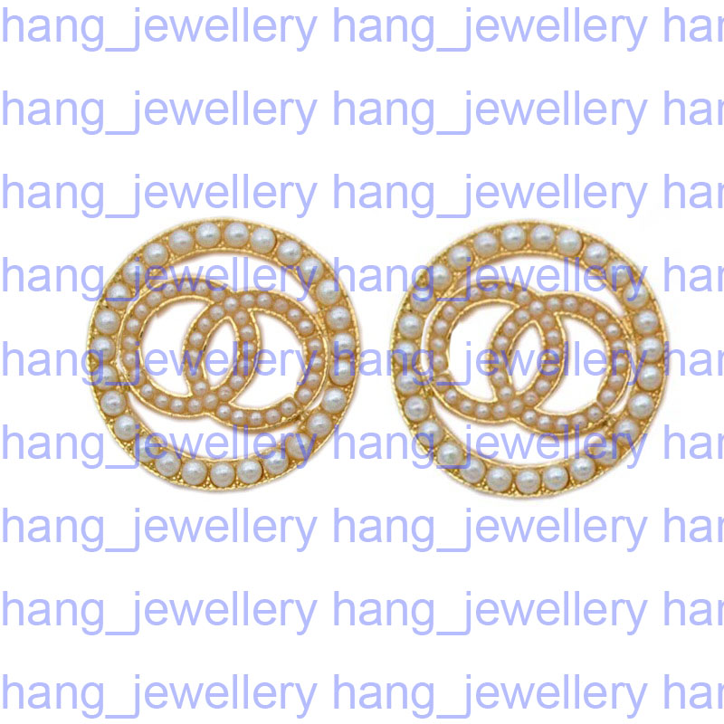 

High Quality Famous Designer Earrings Gold Plated Ear Studs Fashion Letter Earring For Women Pearl Stud Wholesale Price, Golden;silver