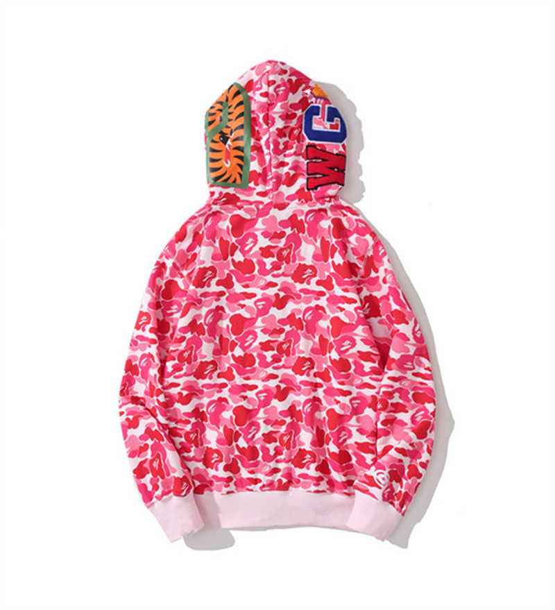 

Newest Lover Camo Shark Embroidery Hooded Sweatshirt Men Women Couple Hoodies Fashion Casual High street hiphop Camouflage Outwear, Bag (not sale)