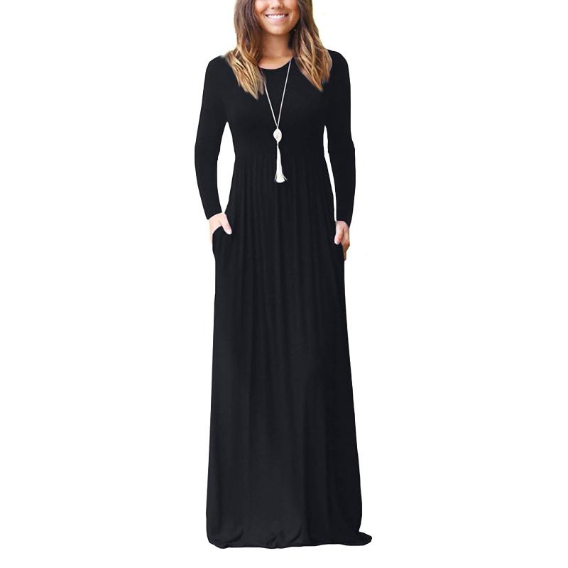 Robes décontractées grande taille fête longue poche à manches pour femmes été Drees cheville longueur bohème Maxi robe vêtements Vestidos