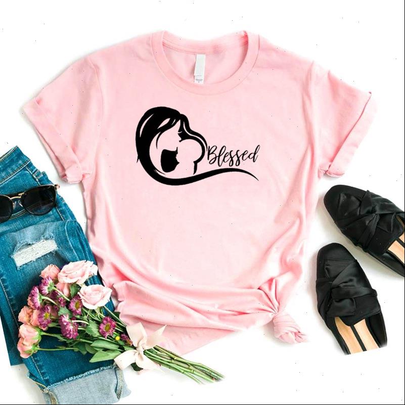 

blessed mom women t shirts baby print tshirt cotton casual funny shirt gift for lady yong girl tee drop, White