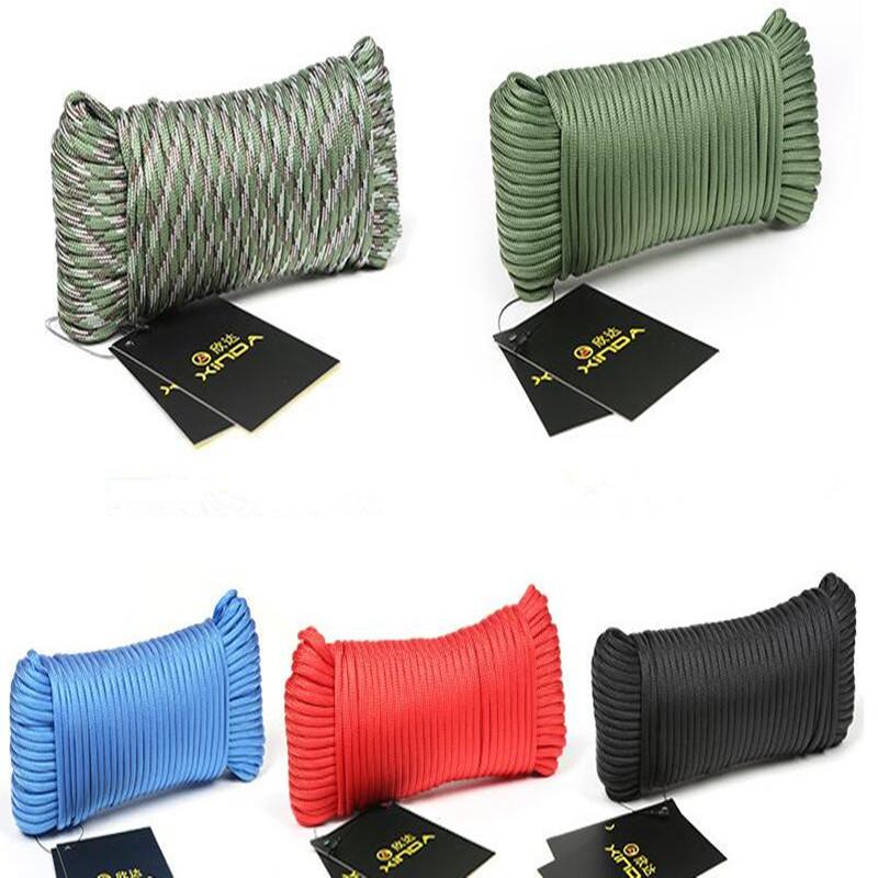 

31m 50m 100m 9 Strands Paracord Rope Cuerda Escalada Mil Spec Type Multicolor Parachute Traction Rescue Tied Tent Outdoor Gadgets