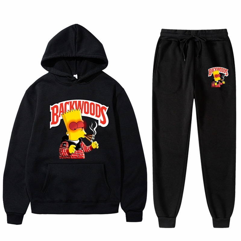 

Fashion Brand Backwoods Men's Set Fleece Hoodie Pant Thick Warm Sportswear Hooded Track Suits Male Sweatsuit Tracksuit, 24