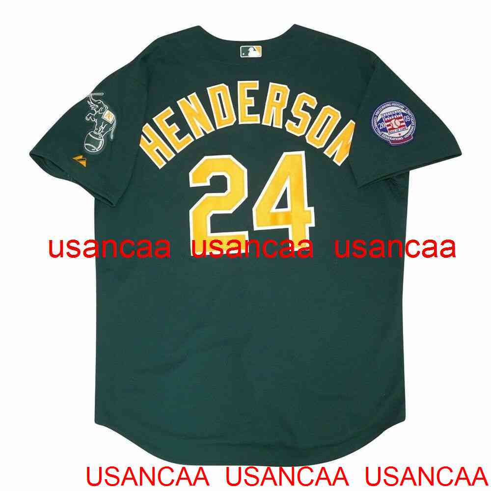

Stitched RICKEY HENDERSON COOL BASE JERSEY Throwback Jerseys Men Women Youth Baseball XS-5XL 6XL, Black