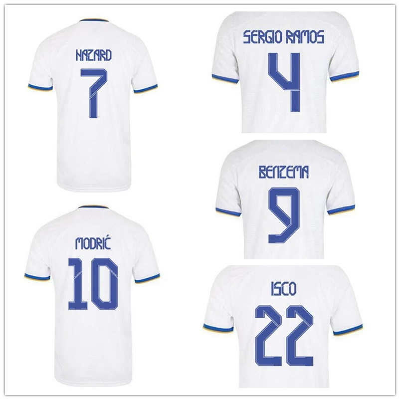 

Customized 22 23 mens 7 hazard Thai Quality Soccer Jerseys Shirts Nacho 6 10 MODRIC 9 BENZEMA 8 Kroos 22 ISCO Nacho 6 Custom, Yellow22-23 special version blue