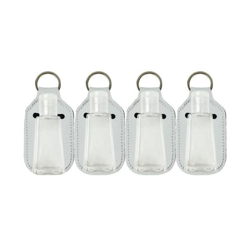 

Blank White Sublimation 30ml/1oz favor Antibacterial Hand Gel Holders Keychain Sanitizer Holder with Empty Bottle US Stock