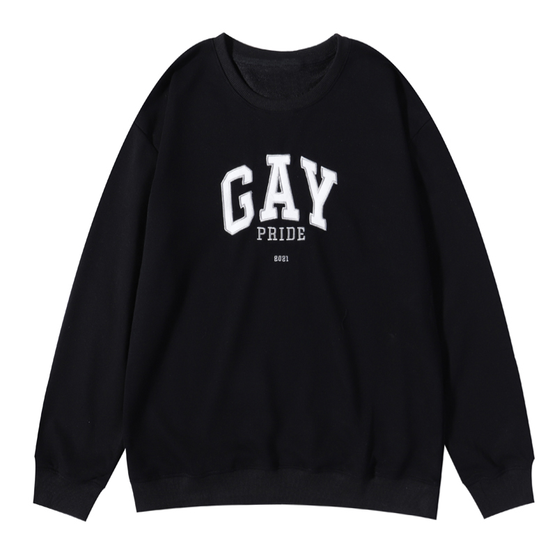 

21ss New embroidery printing pride Men's Women's Hoodies Fashion Casual luxury Sweatshirts Gay Clothing Popularity sweater, Black