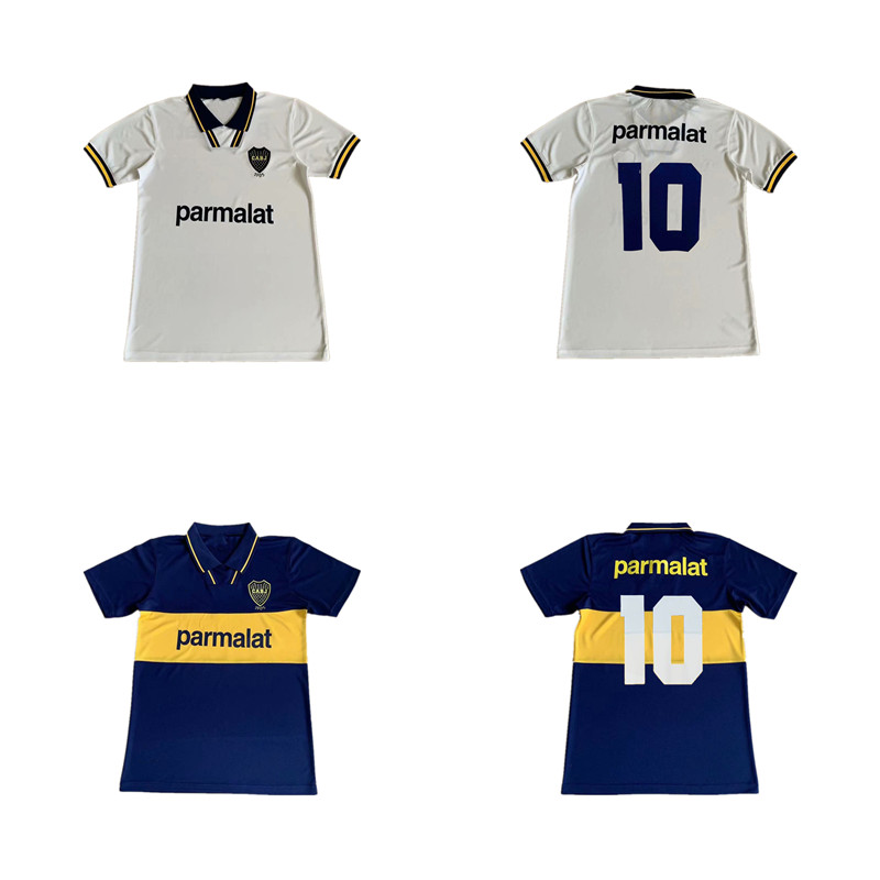 

1994 BOCA JUNIORS jersey #10 MARADONA retro soccer jerseys commemorate 94 vintage football shirts home blue away white classic antique