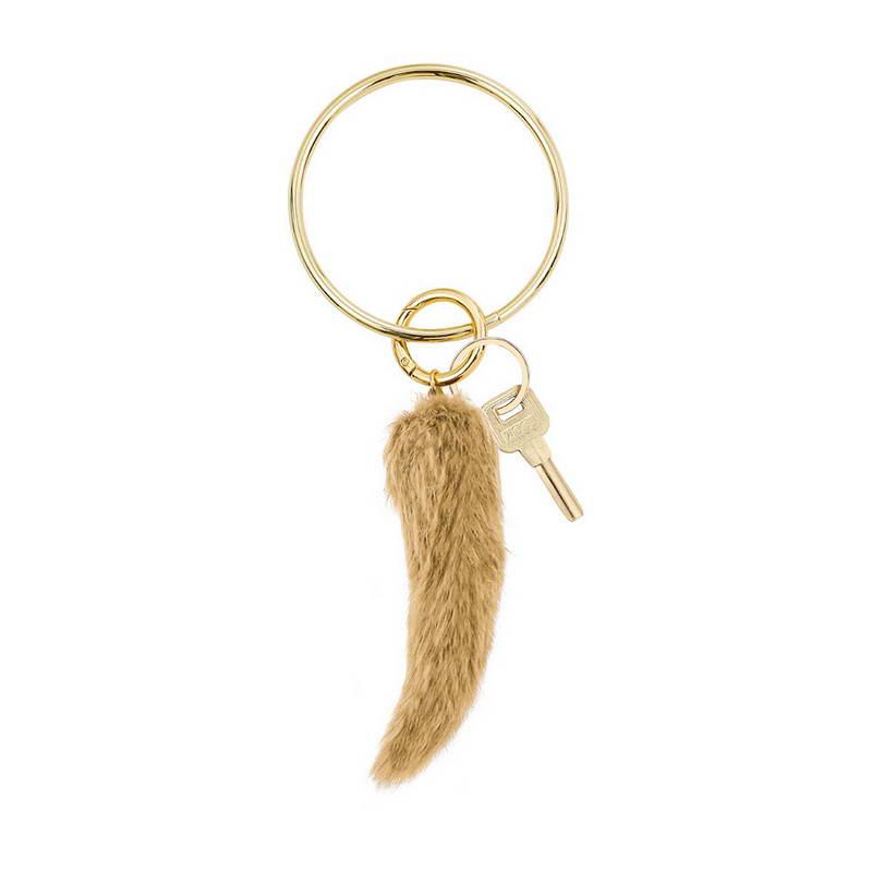 

Keychains ZWPON Large Gold Circle PomPom Faux Fur Tassel Wristlet Keychain Women Girl Southern Fashion O Key Chain Wholesale