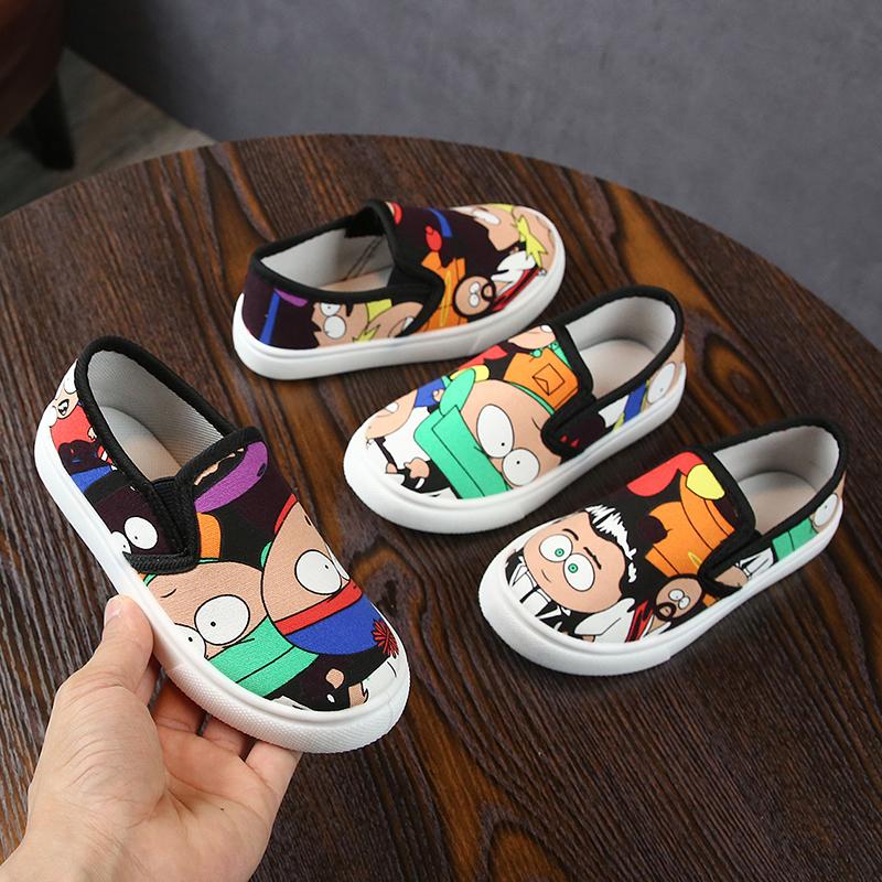 

Children Cartoon Graffiti Canvas Shoes Boys Girl Kid Fashion Soft Padded Sneakers Running Sports Kids Loafers Casual Flats, Black;red