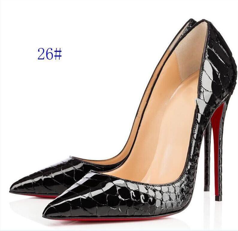 

With Box Top Quality Women christians Shoe Red Bottoms High Heels Sexy Pointed Toe Sole 8cm 10cm 12cm Pumps Wedding Dress Shoes Nude Black Shiny