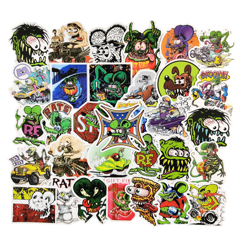 

10/30/50pcs/pack Tales of the Rat Fink Classic Movies Stickers For Notebook Motorcycle Skateboard Computer Mobile Phone Cartoon