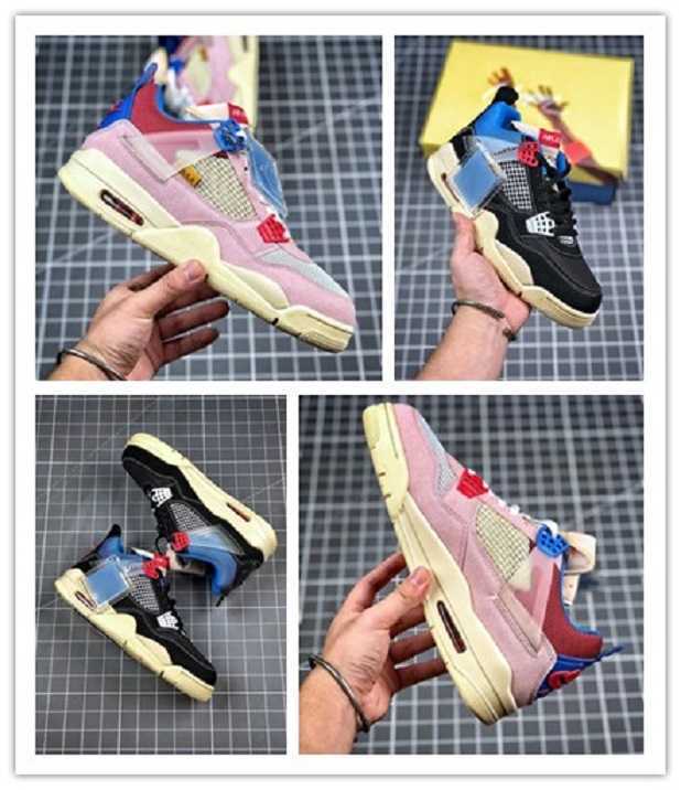 

2020 new arrival union 4 Guava Ice 4s Noir jumpman men women basketball shoes cactus jack Noir mens trainers sports sneakers size 7-13, Pink