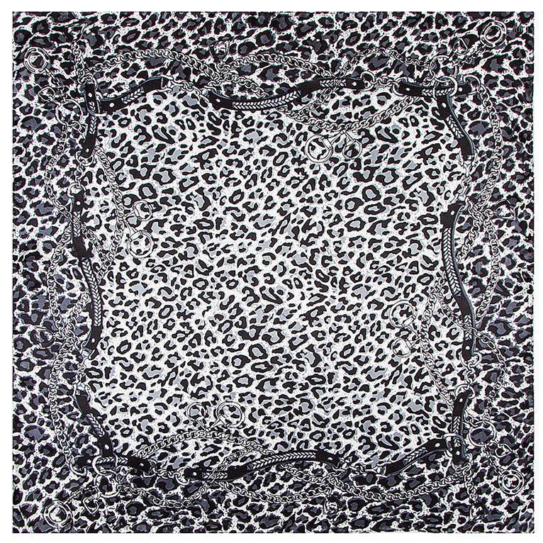 

Scarves Arrivals 60cm*60cm Silk Square Scarf Women Spring Leopard Chain Ladies Wraps Professional Bag Ribbon, Blue;gray