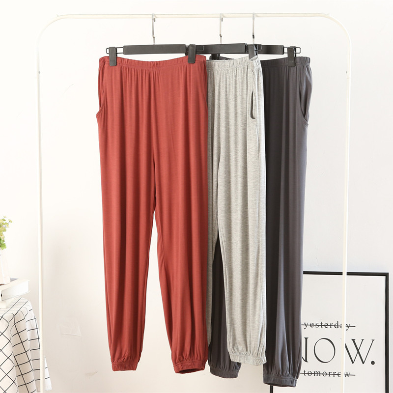 

2021 Spring Autumn New Sleep Pants Plus Size 3XL-6XL Mens Pajama Pants Lounge Wear Light/Deep Gray Pijama CasalFree shipping by air, Black