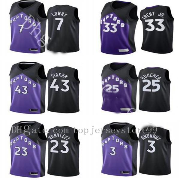 

2020-21 Men Basketball Jersey Pascal Siakam Fred VanVleet Kyle Lowry Gary Trent Jr. OG Anunoby Earned Edition Purple 43 Breathable Size S-2XL, Black;red