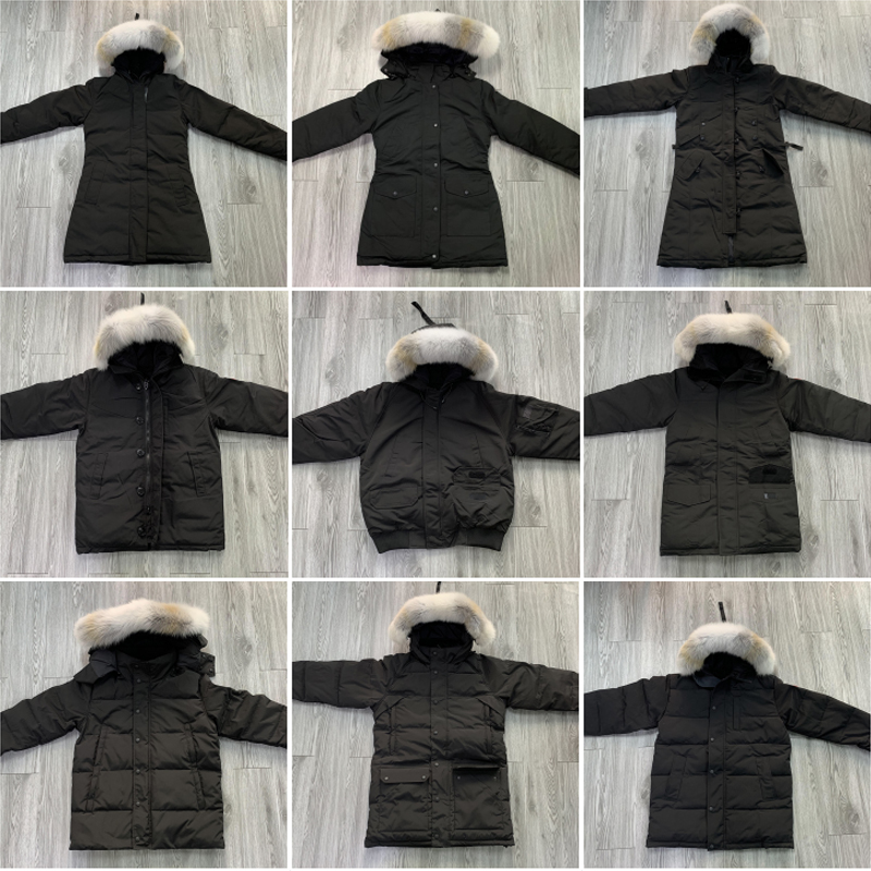 

New Sweden Men Women Winter Down Jackets Thicken Mid-Length White Wolf Fur Fluffy Hooded Coat Outdoor Classic trendy Warm Windproof Cold Par, Black