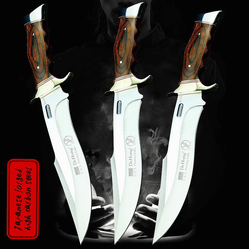 

(DEHONG ) U.S.A SA78 high-end enhanced hunting straight bade rescue knife camping straight bade Mirror ight tactica knife