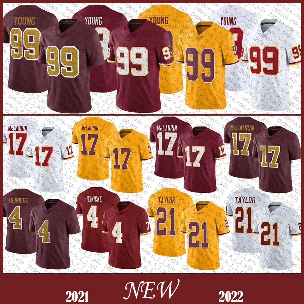 

99 Chase Young WAS Mens Football jersey 17 Terry McLaurin 21 Sean Taylor 4 Heinicke Stitched jerseys High quality Stock, Shown
