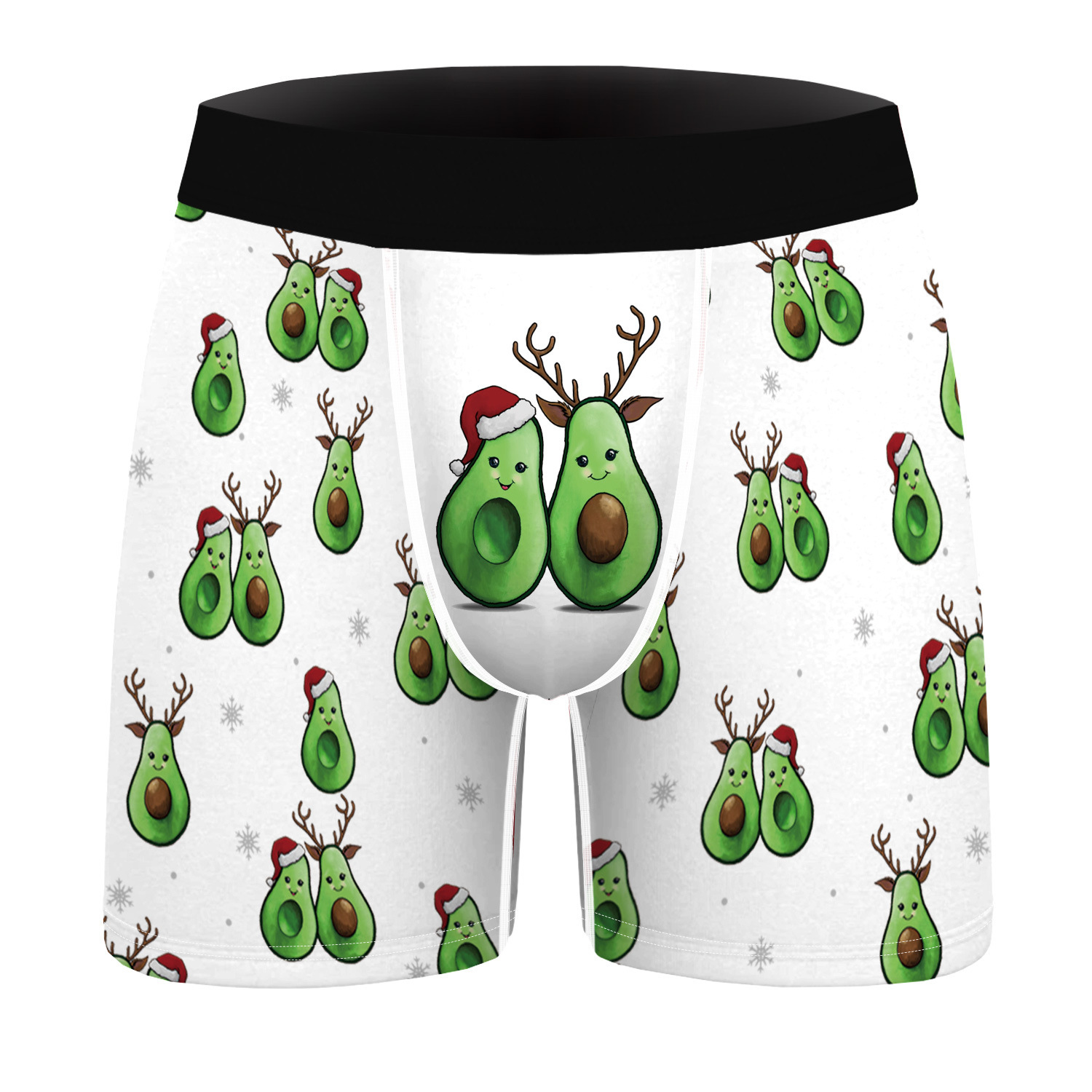 

Men's funnny boxers X-mas mid-rise digital printed underwear boy friend gift #072, White