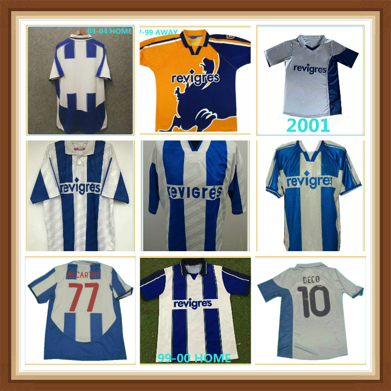 

Porto 1995 1997 1999 2001 2002 2003 2004 Soccer Jersey Retro Vintage 10 DECO 21 CAPUCHO 77 McCARTHY 4 CARVALHO DERLEI MANICHE MACIEL Footbal, Black;yellow