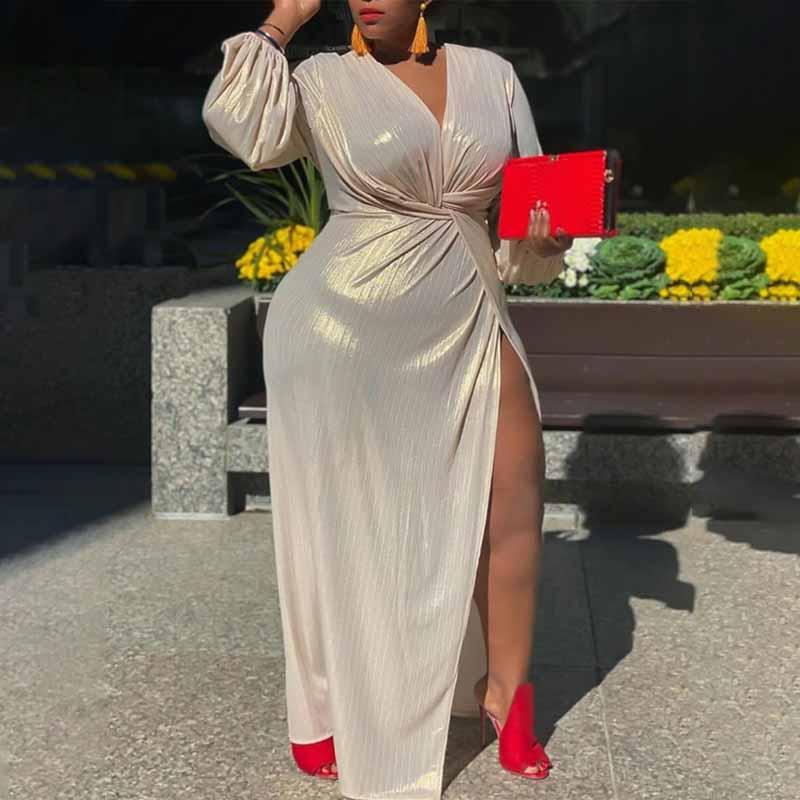 

Ethnic Clothing Luxury Dinner Dress 2021 Vetment Femme African Dresses For Women Long Split Bazin Robe South Africa Evening Party