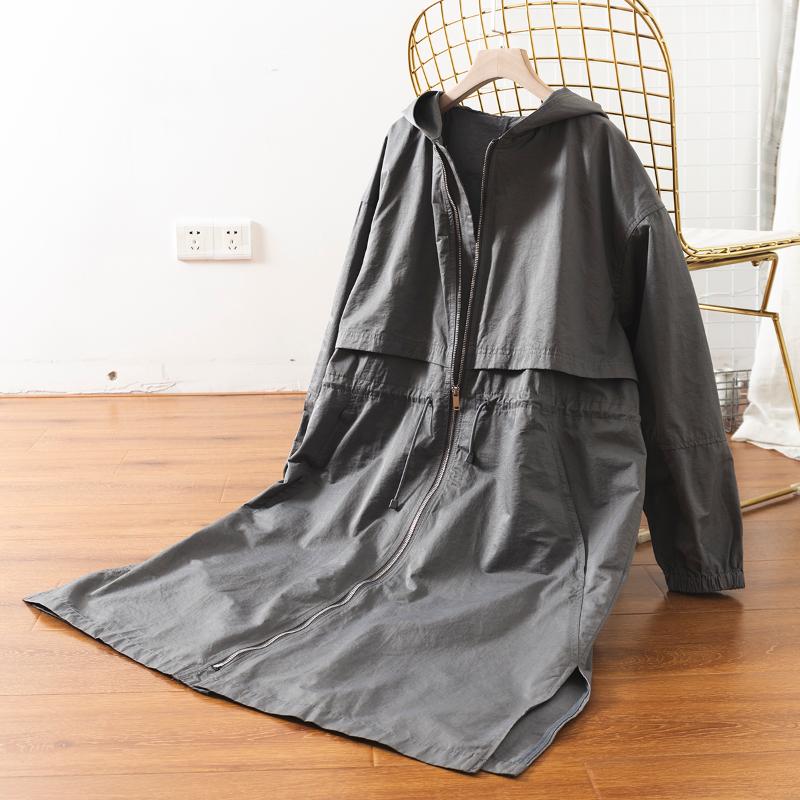 

Women's Trench Coats Autumn Style Solid Color Mid-length British Loose Casual Temperament Fashion Waist Split Windbreaker Jacket, Tan;black