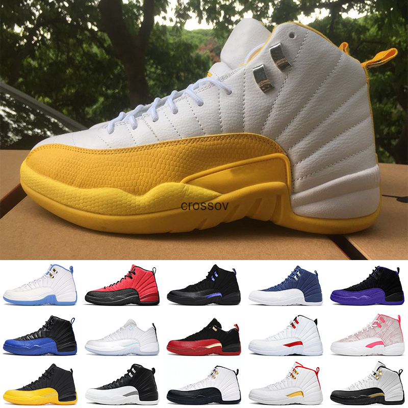 

2021 Top Fashion Jumpman 12 12s Mens Size 13 Basketball Shoes University Gold Blue FIBA Dark Concord Indigo Flu Game Royal Black Playoffs, C3 indigo 40-47