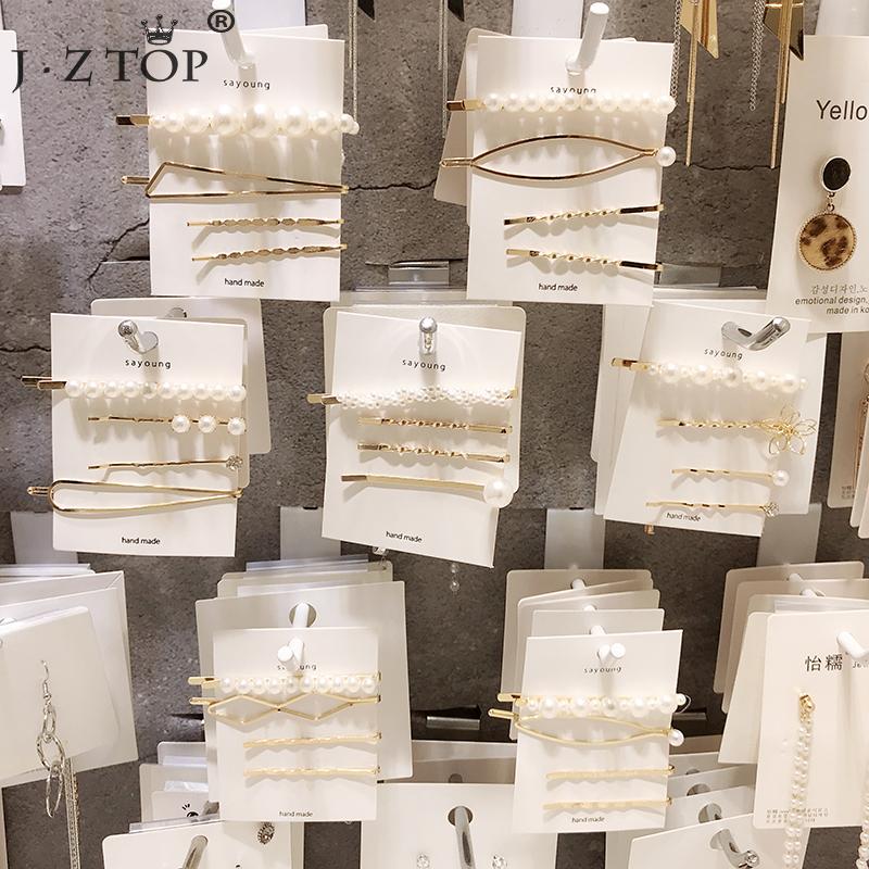 

Hair Clips & Barrettes 4Pcs/Set Metal Pearl Pin Shining Combination Minimalist Sweet Wind Bangs Clip Styling Accessories, Golden;silver