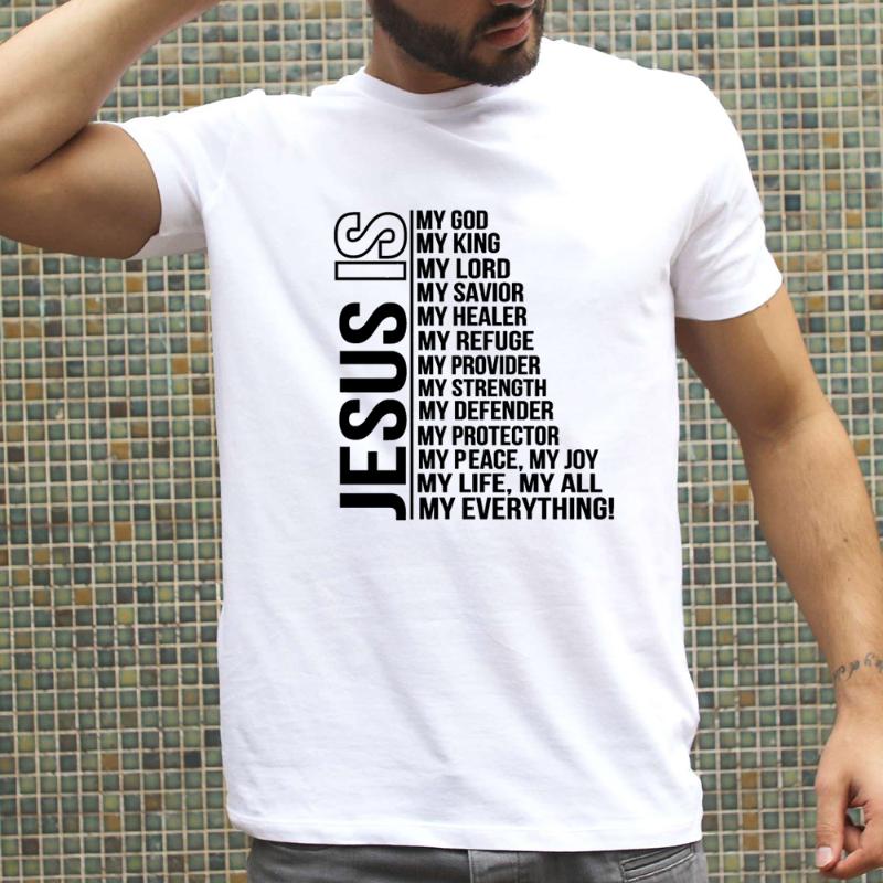

Men' T-Shirts Jesus Is My God King Everything Harajuku T Shirt Christian Religious Streetwear Short Sleeve Casual T-shirt Male Tees Tops, C923-mstrd-