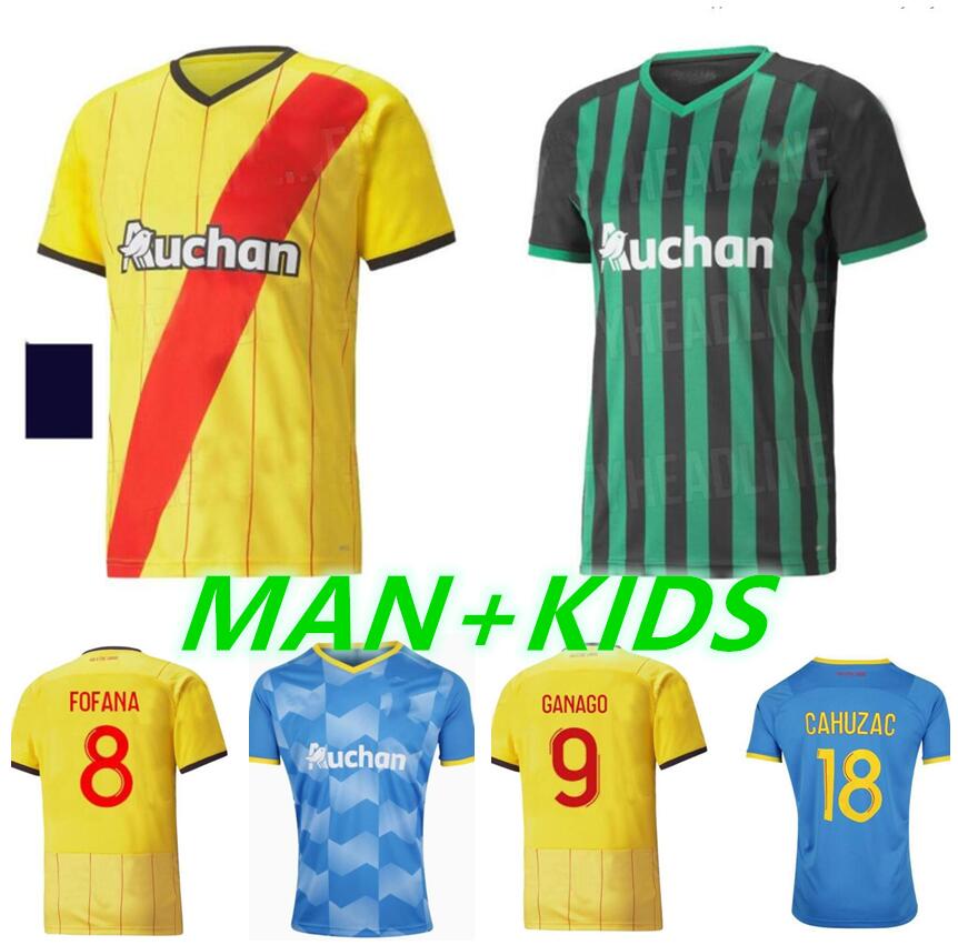 

21 22 maillot RC Lens soccer jerseys KAKUTA GANAGO SOTOCA FOFANA GRADIT FORTES BANZA CAHUZAC DOUCOURE 2021 2022 Football Shirts men kids Kits Equipment home third