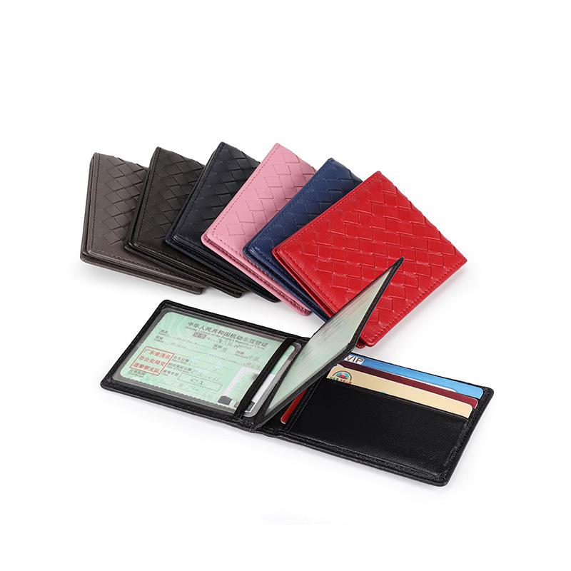 

Card Holders Business Holder Thin Purse For Woman Driver License Wallet Cow Leather RFID Cover Driver's Documents, Black