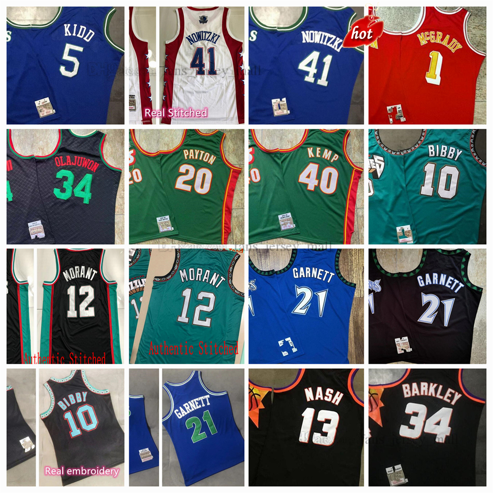 

Mitchell&Ness Real Stitched Retro Basketball 41 Nowitzk 12 Morant Jerseys Authentic Embroidery Quality Jersey Digital Print 5 Kidd 34 Ray 13 Nash Allen, Same as picture