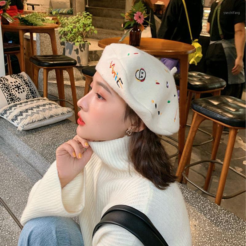 

Wool Beret Lady Autumn Winter Warm Hats Female Elegant French FlatPainter Caps Boina Para Mujer Sombreros Pour Femme Bonnet Girl Berets, 56-58cm adjustable