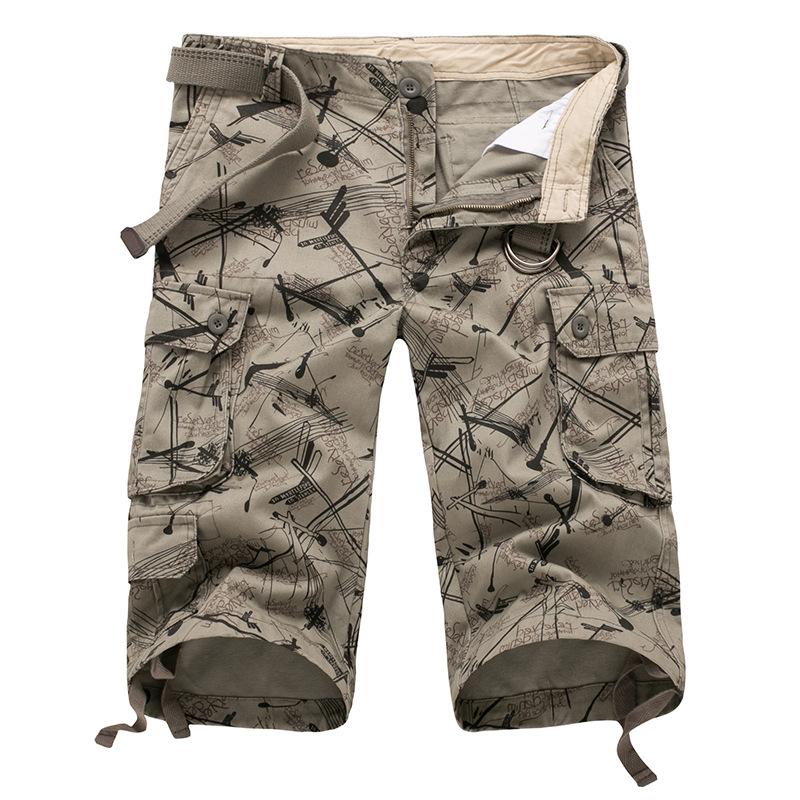 

Men's Shorts Camouflage Camo Cargo Men Casual Male Loose Work Man Military Cotton Short Pants Hunting Climbing ShortsMen's, Khaki