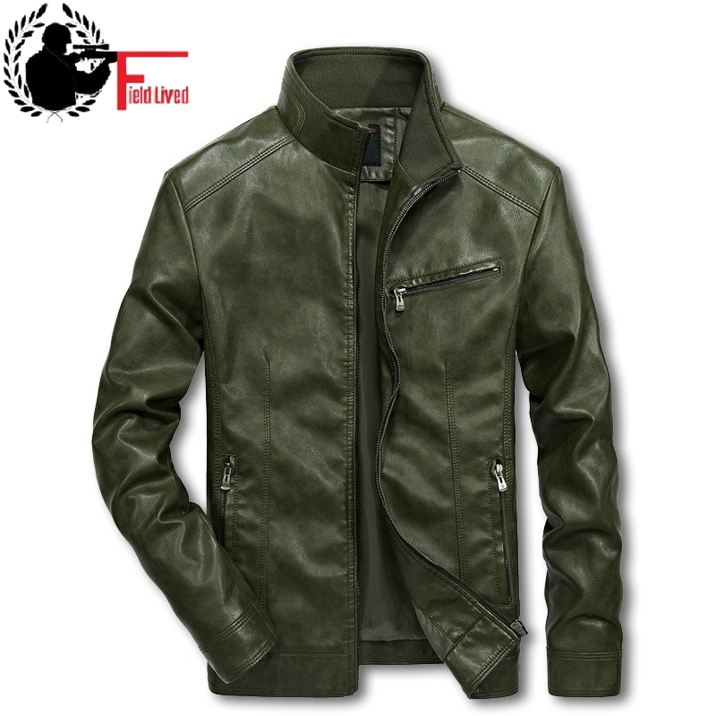

Men Motorcycle Faux Leather Jackets Biker Coats Men's Motobiker Zip Cool Male Overcoat Streetwear Bomber Windbreaker Blue 210518, Green